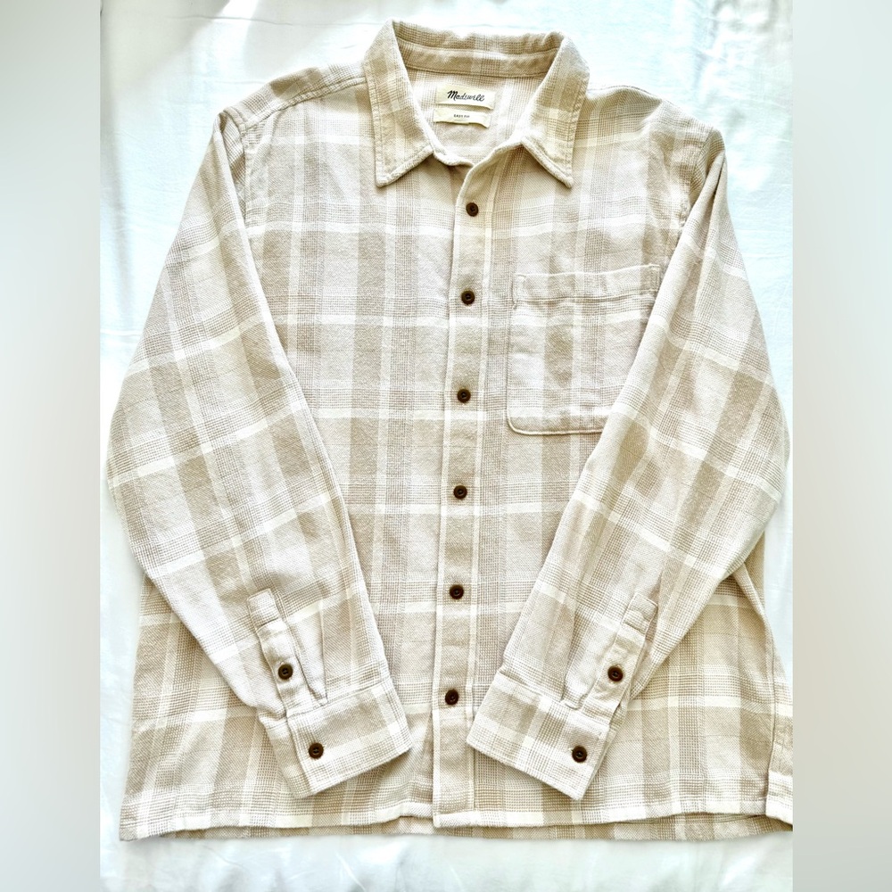 Madewell Easy Fit Men’s Flannel - Beige/Tan